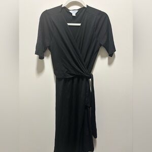 Seraphine Short Sleeve Black Wrap Dress Size 10